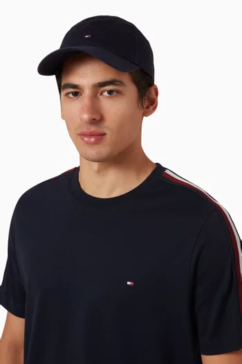 Flag-embroidered Six Panel Cap in Cotton