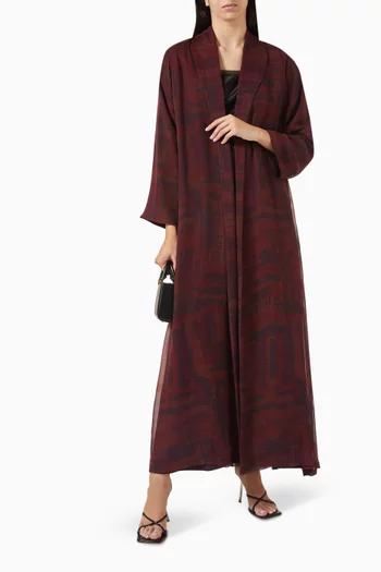 Zainah-cut Printed Abaya in Silk