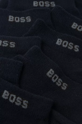 Logo Ankle Socks in Cotton-blend, Set of 5