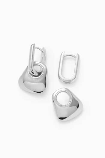 Mini Hera Charm Hoop Earrings in 18kt Rhodium-plated Brass