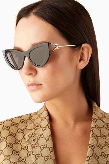GG Cat-eye Sunglasses in Acetate and Metal