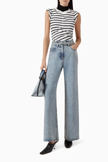 Belted Wide-leg Jeans