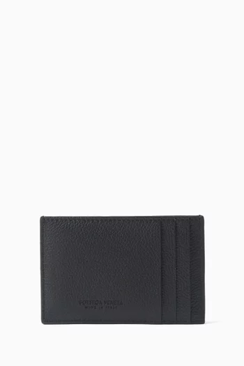 Cassette Credit Card Case in Intreccio Leather