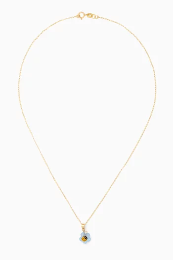 Ladybug Chalcedony & Diamond Pendant Necklace       