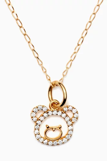 "Oscar the Teddy" Diamond Pendant in 18kt Yellow Gold            