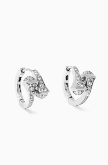 Cleo Full Diamond Huggie Earrings in 18kt White Gold