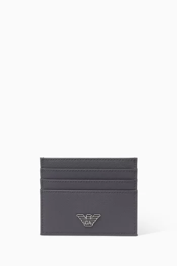 Logo Card Holder in Regenerated Leather