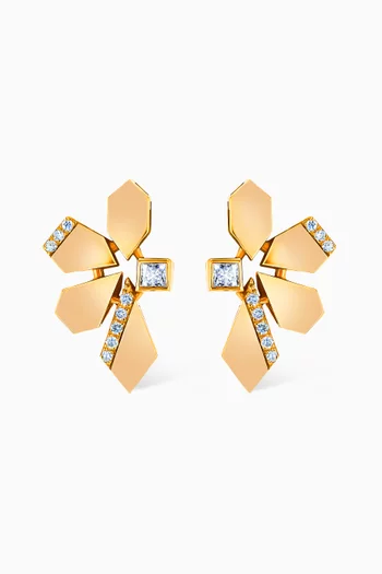 Glacial Frost Diamond Earrings in 18kt Yellow Gold 