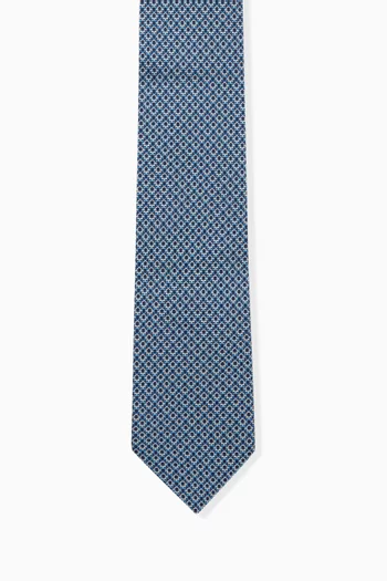 Gancini Print Tie in Silk