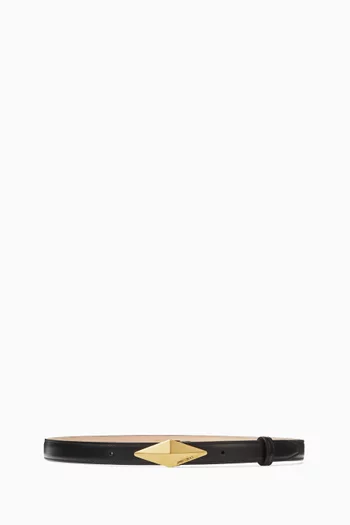 Diamond Clasp Belt in Polished Leather