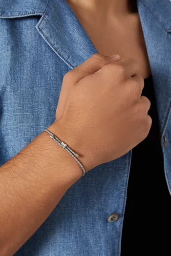 Orson Pull Bungee Rope Bracelet in Sterling Silver & Nylon
