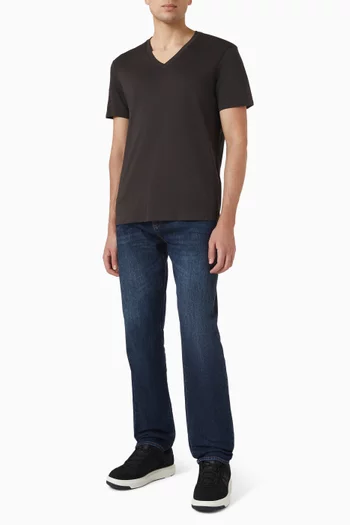 V-neck Slim T-shirt in Pima Cotton-jersey