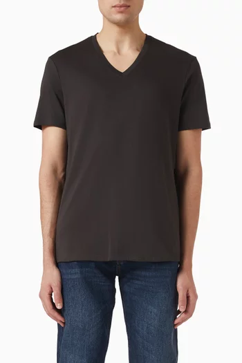 V-neck Slim T-shirt in Pima Cotton-jersey
