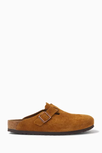 Boston Soft Footbed Clog Sandals in Suede