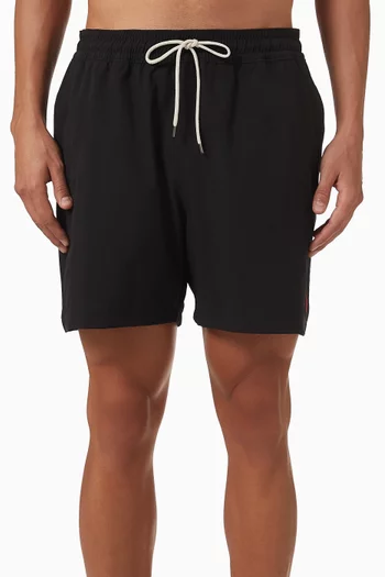 Traveer Logo Embroidered Mid Swim Shorts
