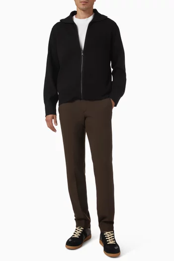 Zip-up Cardigan in Wool-blend