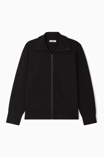 Zip-up Cardigan in Wool-blend
