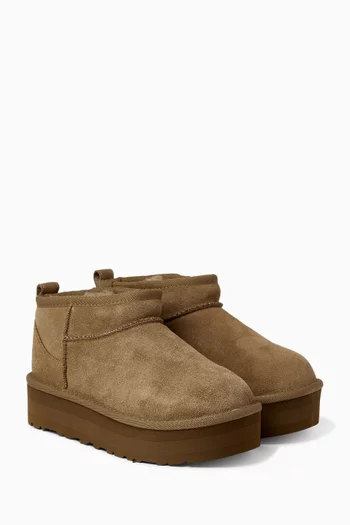 Classic Ultra Mini Platform Boots in Suede
