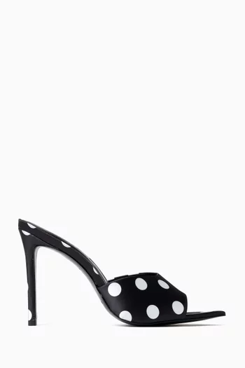 Bella 100 Mules in Polka-dot Satin