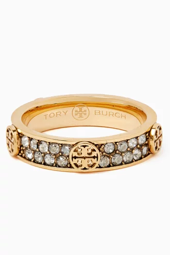 Miller Stud Crystal Ring in Stainless Steel