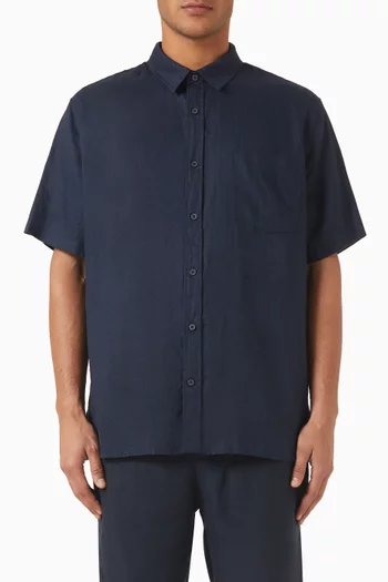 Classic-fit Short-sleeve Shirt in Linen