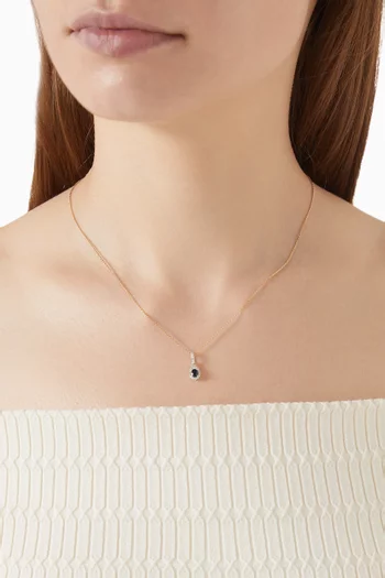 Mini Diana Sapphire & Diamond Necklace in 18kt Yellow Gold