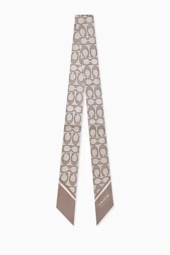 Vintage Signature Print Skinny Scarf in Silk