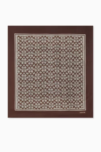 Logo-print Square Scarf in Silk