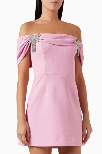 Odetta Diamante Bow Mini Dress