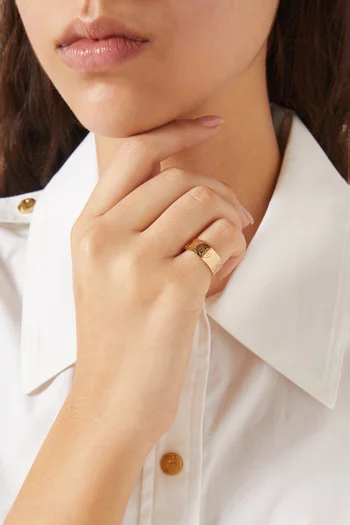 T-Monogram Ring in 18kt Gold-plated Stainless Steel