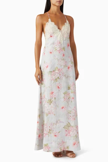 Halliday A-line Maxi Dress in Linen