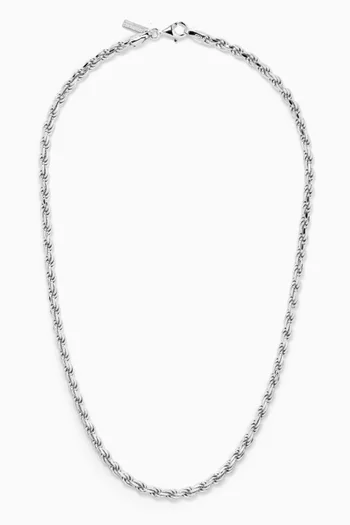 Rope Chain Necklace in Sterling Silver