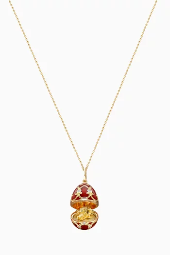 Heritage Diamond & Enamel Year Of The Dragon Surprise Locket Necklace in 18kt Yellow Gold