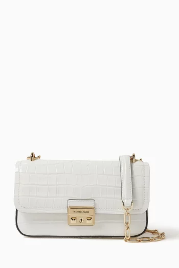 Small Tribeca Crossbody Bag in Croc-embossed Leather