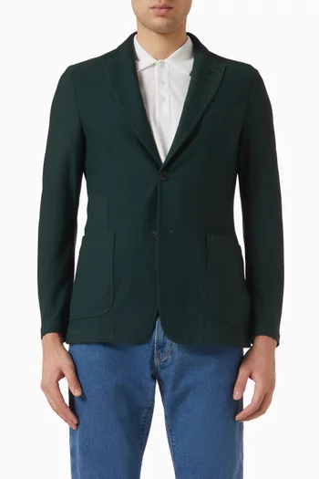 Single-breasted Blazer in Technical Waffle Fabric