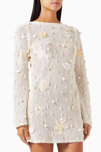 Treasure Shell Mini Dress in Cotton-knit
