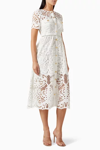 Lace Midi Dress in Cotton