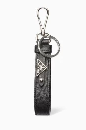 Keychain in Saffiano Leather