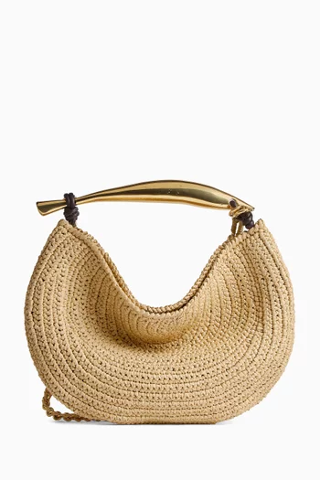Mini Sardine Top-handle Bag in Raffia Crochet