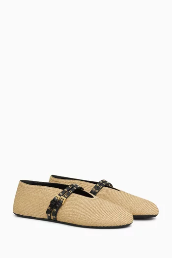 Ballet Flats in Raffia