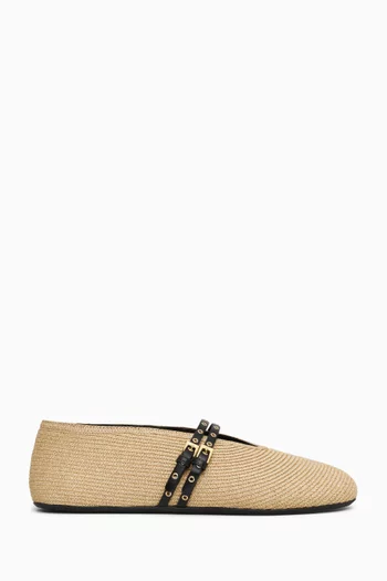 Ballet Flats in Raffia