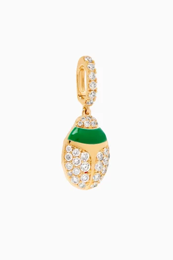 Scarab Diamond Clip-on Charm in 18kt Yellow Gold