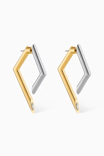 Yana Two-tone Earrings in 12kt Gold and Silver Brass