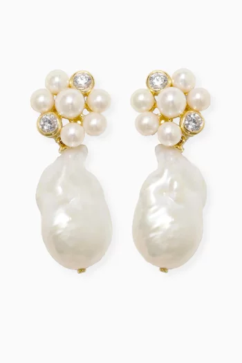 Light Drops Pearl Earrings in Recycled 18kt Gold Vermeil