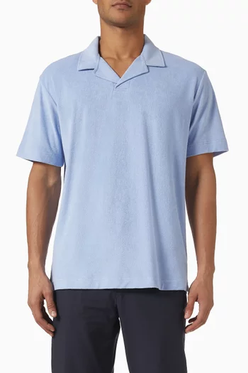 Towelling Polo Shirt in Cotton
