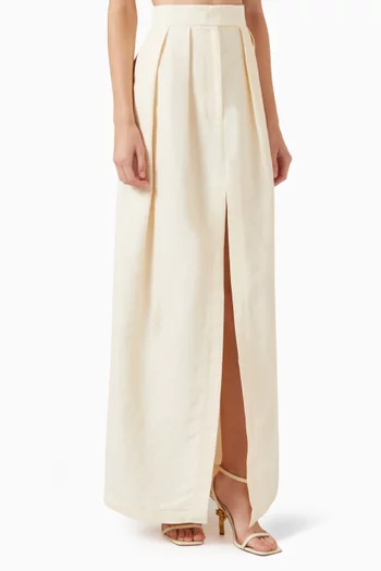 Pant-effect Maxi Skirt in Viscose Blend