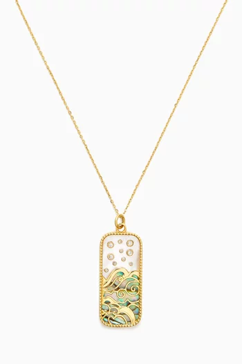 Elements of Love Water Pendant Necklace in 18kt Yellow Gold