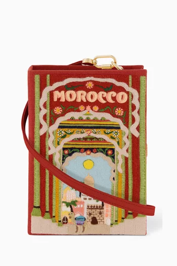 كلاتش بتصميم كتاب مزين بتطريزات ونقشة Morocco