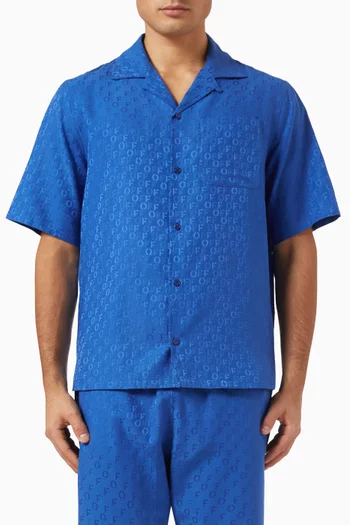 All-over Logo Shirt in Silk Cotton