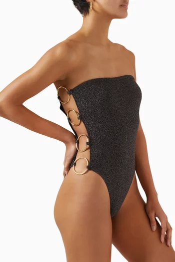 Dark Moon One-piece Swimsuit in Lurex Jersey